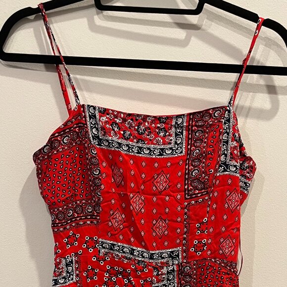 Patterned Western Romper with Tie in the Back - Picture 4 of 7